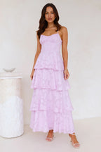 Maxikleid mit Rüschen und Volants