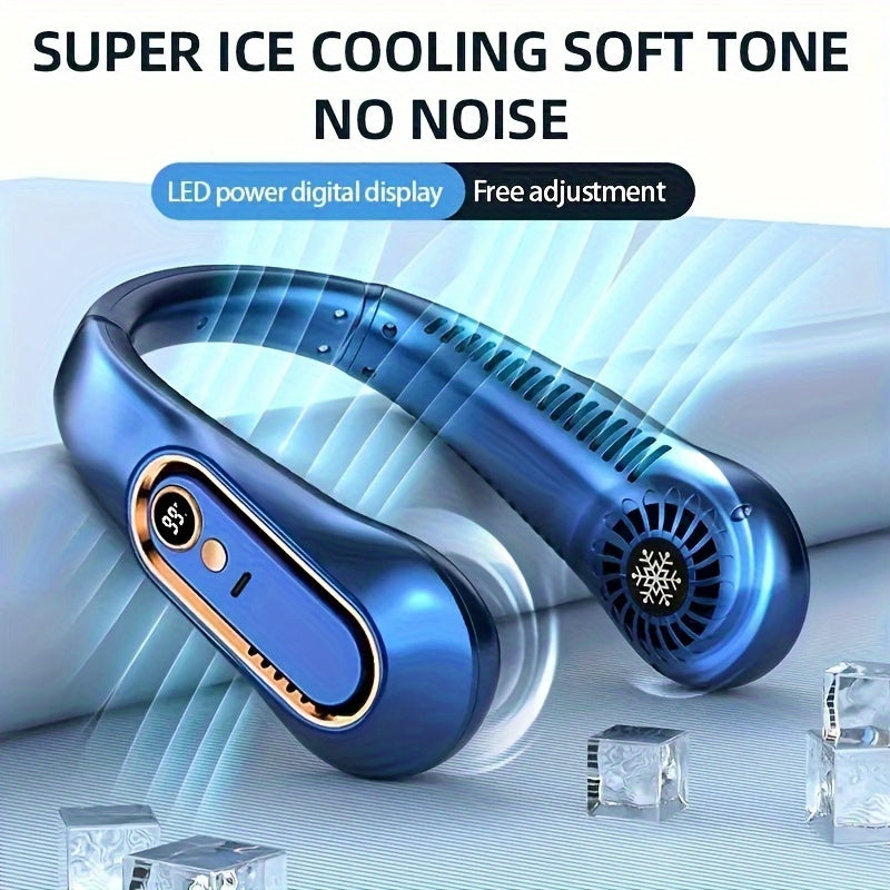 Wiederaufladbarer USB-Nackenventilator für kraftvolle, leise Kühlung – Ideal für den Einsatz im Freien und drinnen