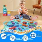 Kinder-Fabric Angelset – Plüschfische sowie Stapelbecher für Lernspaß