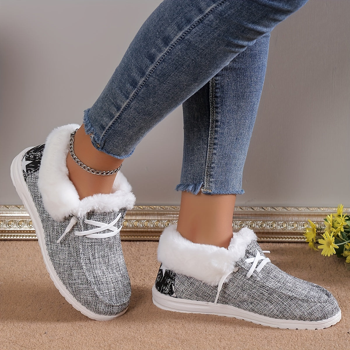 Schuhe aus Canvas gefüttert