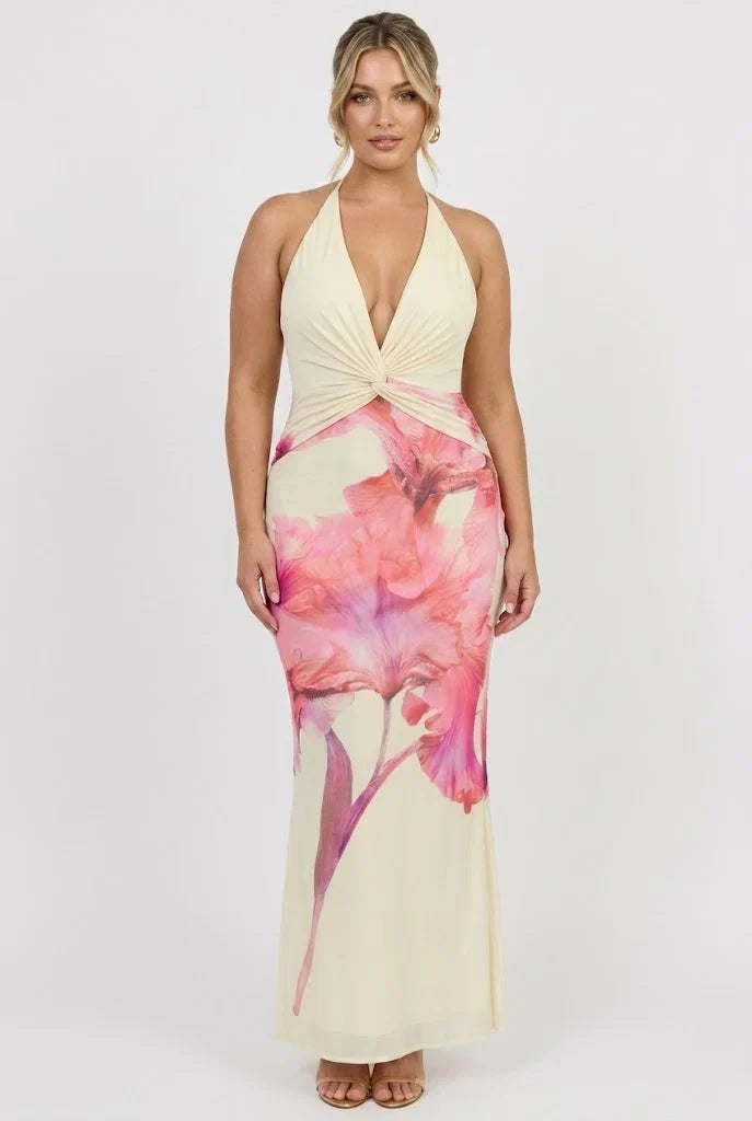 Nerissa – Maxikleid mit Neckholder und offenem Rücken