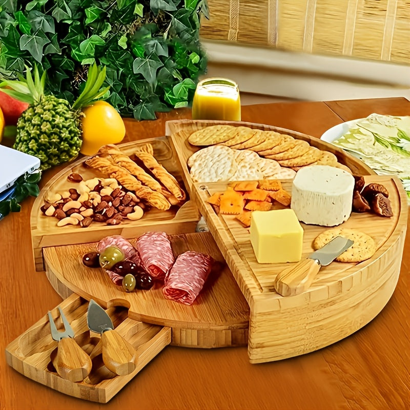 Bamboo Delights Käse- und Snackbrett Set – Originell und Funktional für Gemütliche Momente