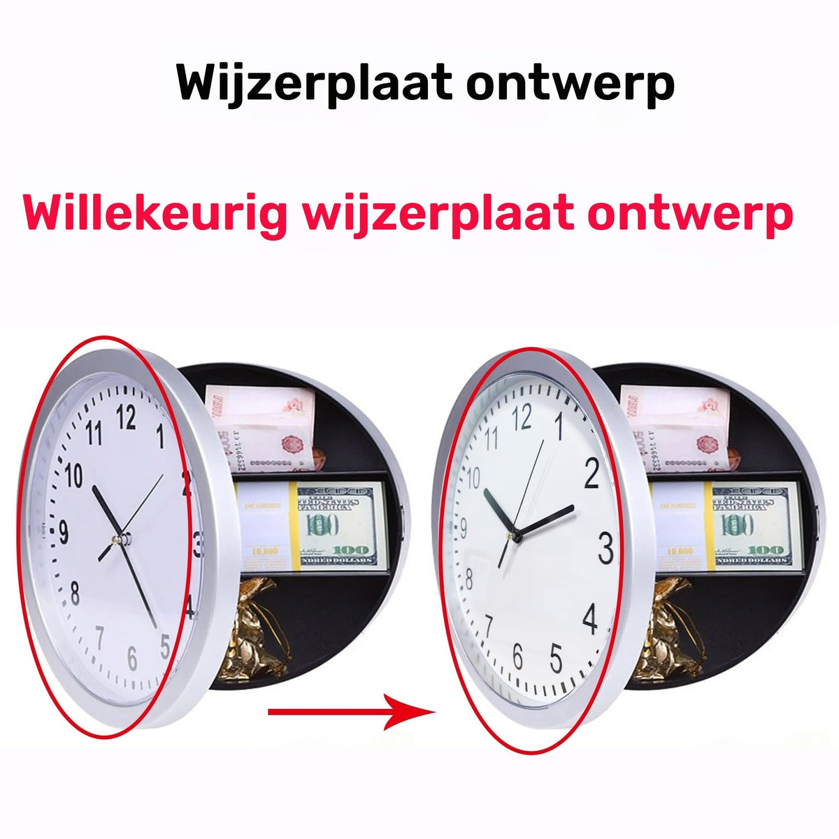Wanduhr mit geheimem Stauraum – Funktional und diskret