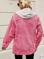 Jeansjacke mit Knopfverschluss, Taschen und lockerer Passform