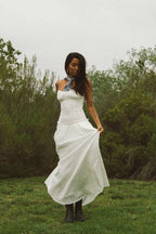 Nataly – Maxikleid mit Smok-Einsatz