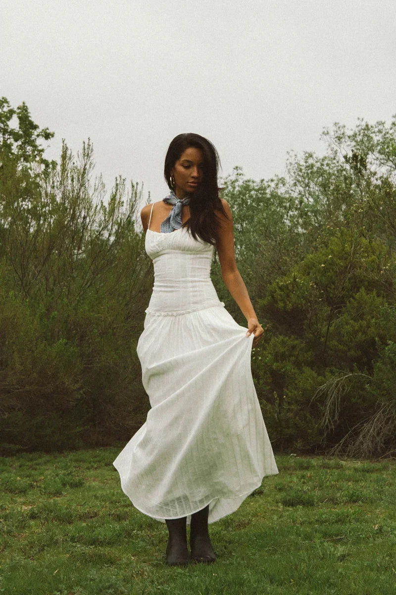 Nataly – Maxikleid mit Smok-Einsatz