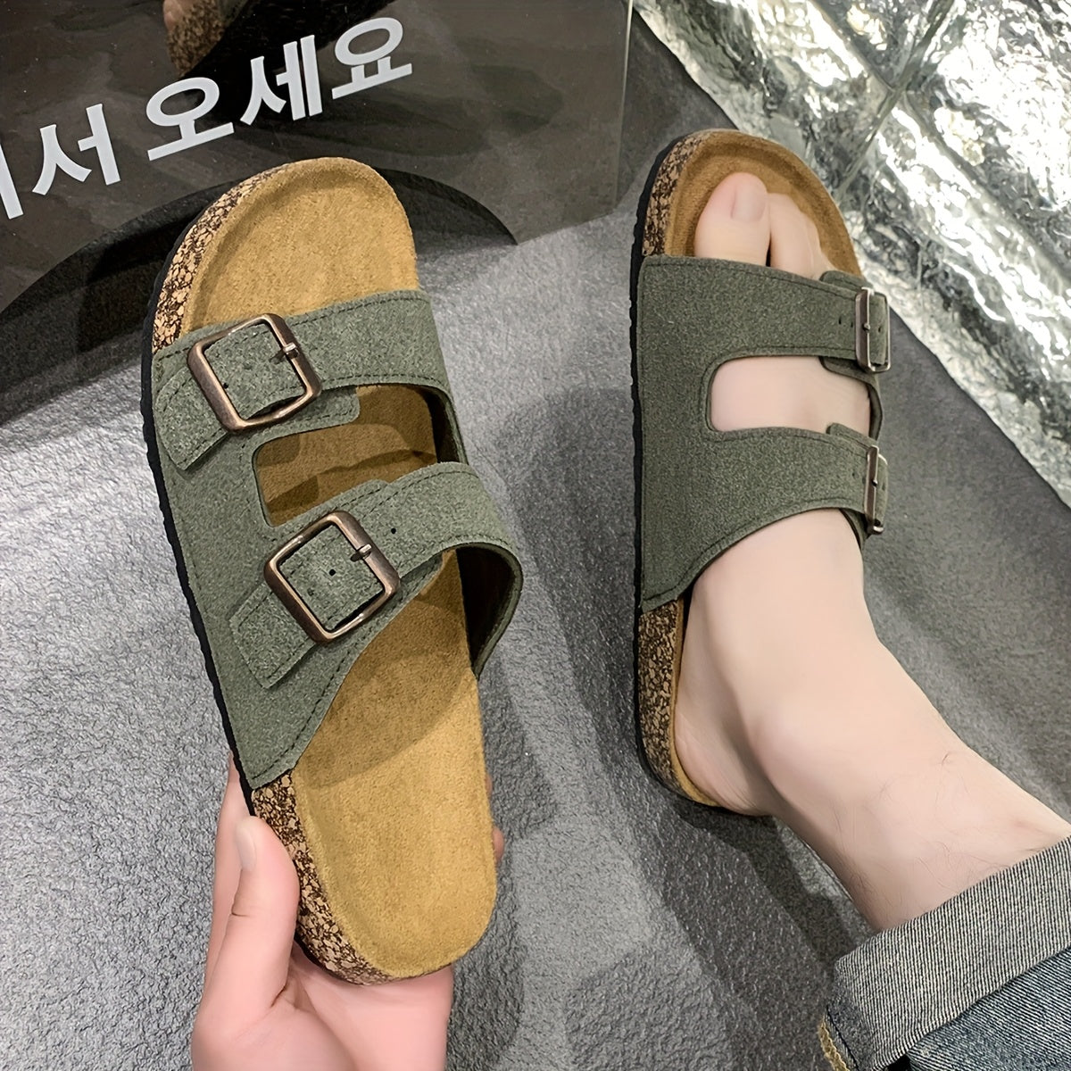 Retro-Sandalen mit doppelten verstellbaren Schnallen für Herren – Komfortabel und elegant für Herren