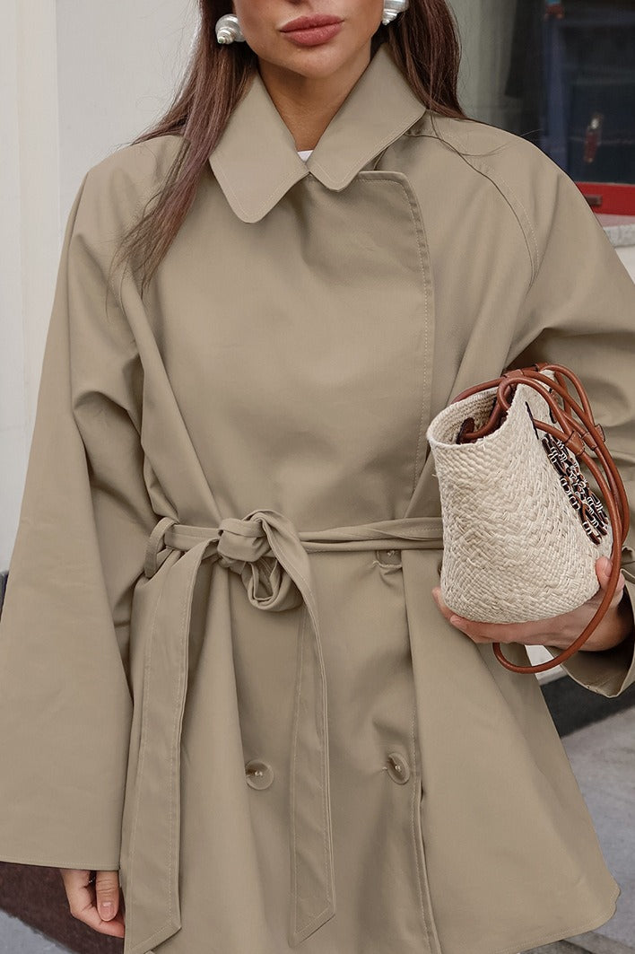 Gürtel im Vintage-Stil in Khaki mit Reverskragen