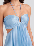 Maxikleid mit V-Ausschnitt und Neckholder