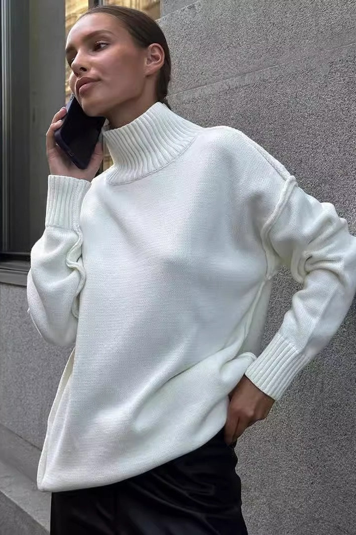 Pullover mit Patchwork und Strickstruktur