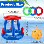 Aufblasbares Pool-Basketballset – Mit Korb, Ball sowie Ringen