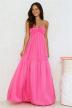 Damen Bandeau-Maxikleid mit Raffdetail