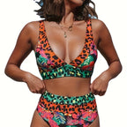 Tropisches Leopard High Waist Bikini Set – Elegant und Komfortabel