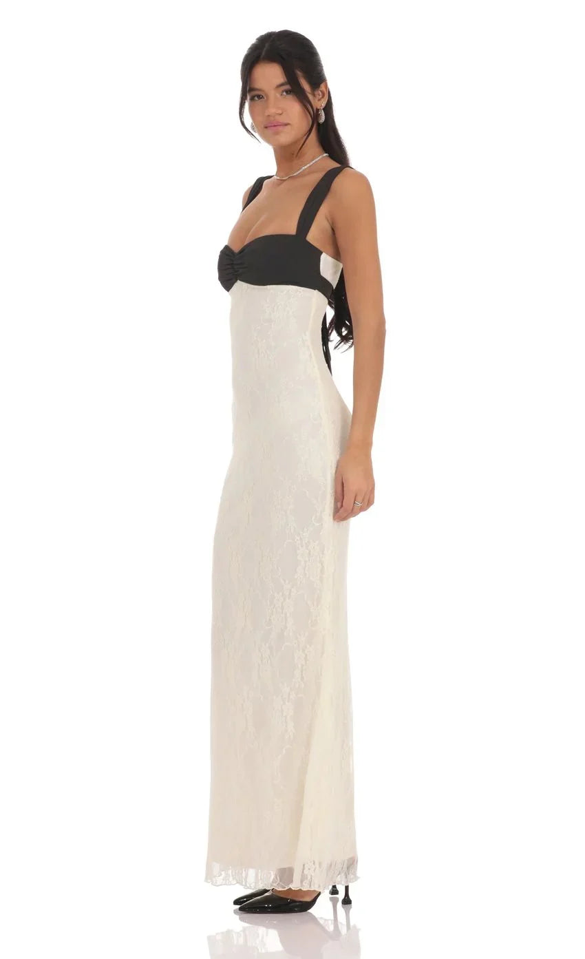 Toned – Spitzen-Maxikleid