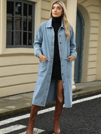 Jeansjacke mit Knopfverschluss und lockerer Passform