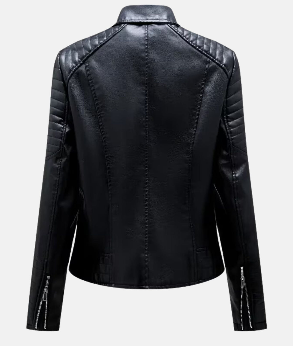Biker-Lederjacke ohne Kapuze