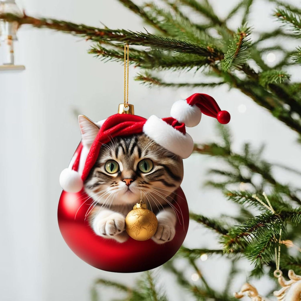 Weihnachts-Katzen-Ornament: Niedliche festliche Baumdekoration