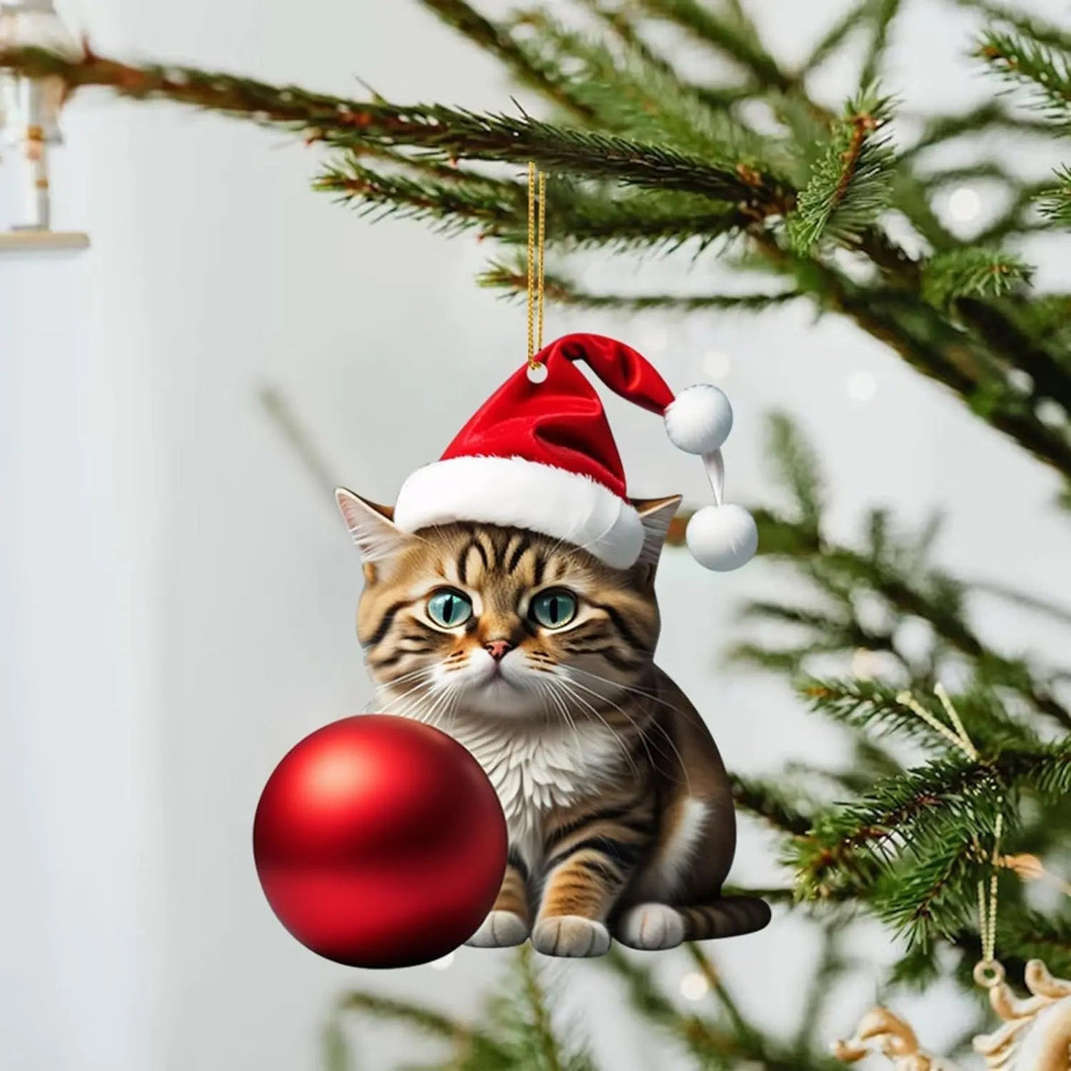 Weihnachts-Katzen-Ornament: Niedliche festliche Baumdekoration