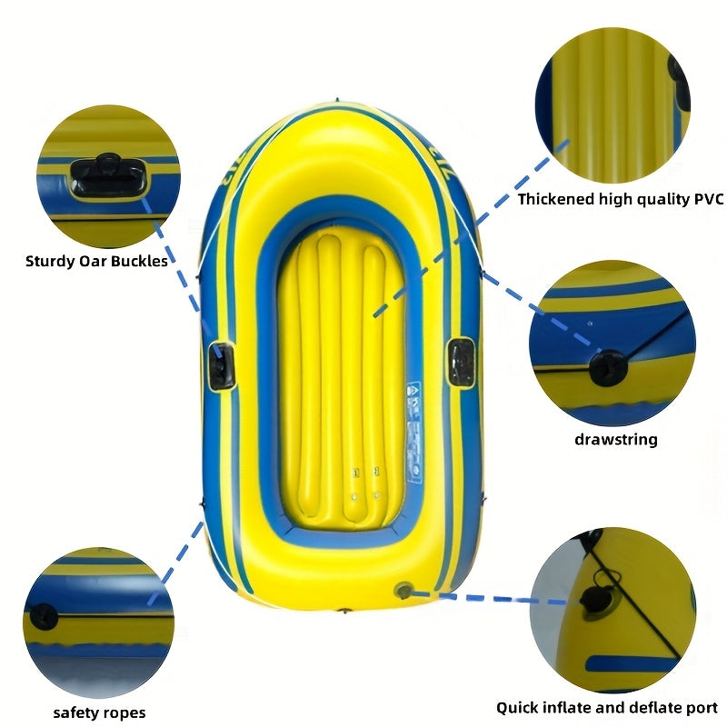 Aufblasbares Angelboot-Set – Leichtes 2-Personen PVC-Boot inklusive Paddeln