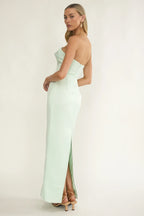 Damen Abendkleid trägerlos mit Drapierung