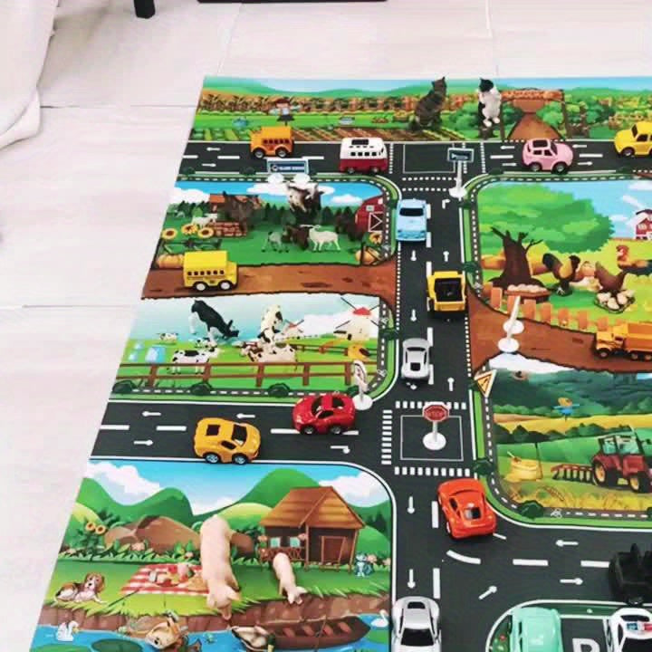 Interaktives Spielteppich-Abenteuer – Entdecke Bauernhof sowie Verkehr mit Spielzeug