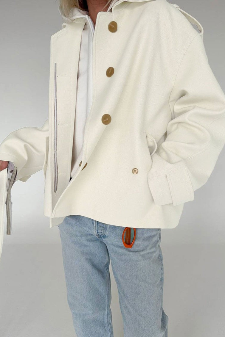 Jacke mit Reverskragen und Wildleder