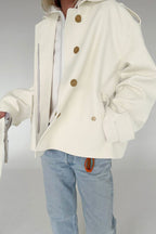 Jacke mit Reverskragen und Wildleder