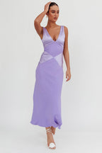 Soul – Satin-Maxikleid mit V-Ausschnitt