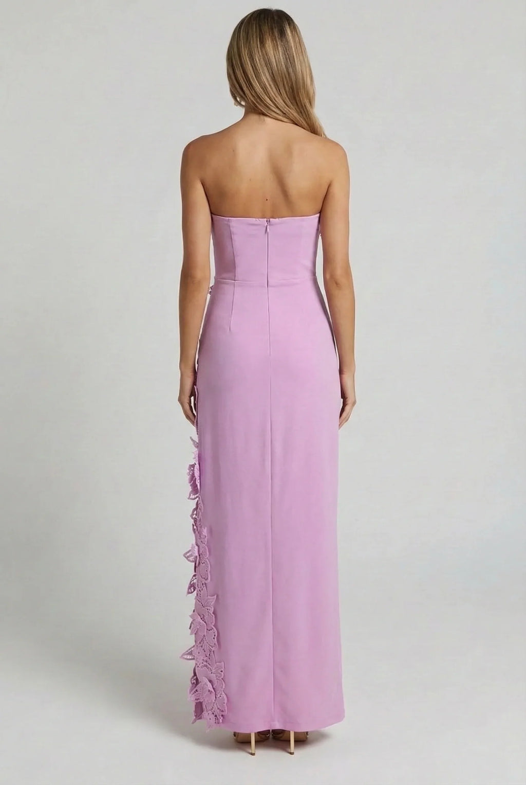 Éloise – Schulterfreies Maxikleid mit Beinschlitz und Blumenmuster