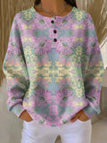 Pullover mit ethnischem Blumenmuster