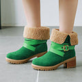 Stiefel in Wildlederoptik mit Blockabsatz