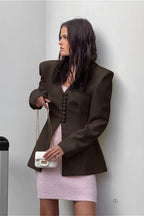 Blazer im Vintage-Stil in Braun