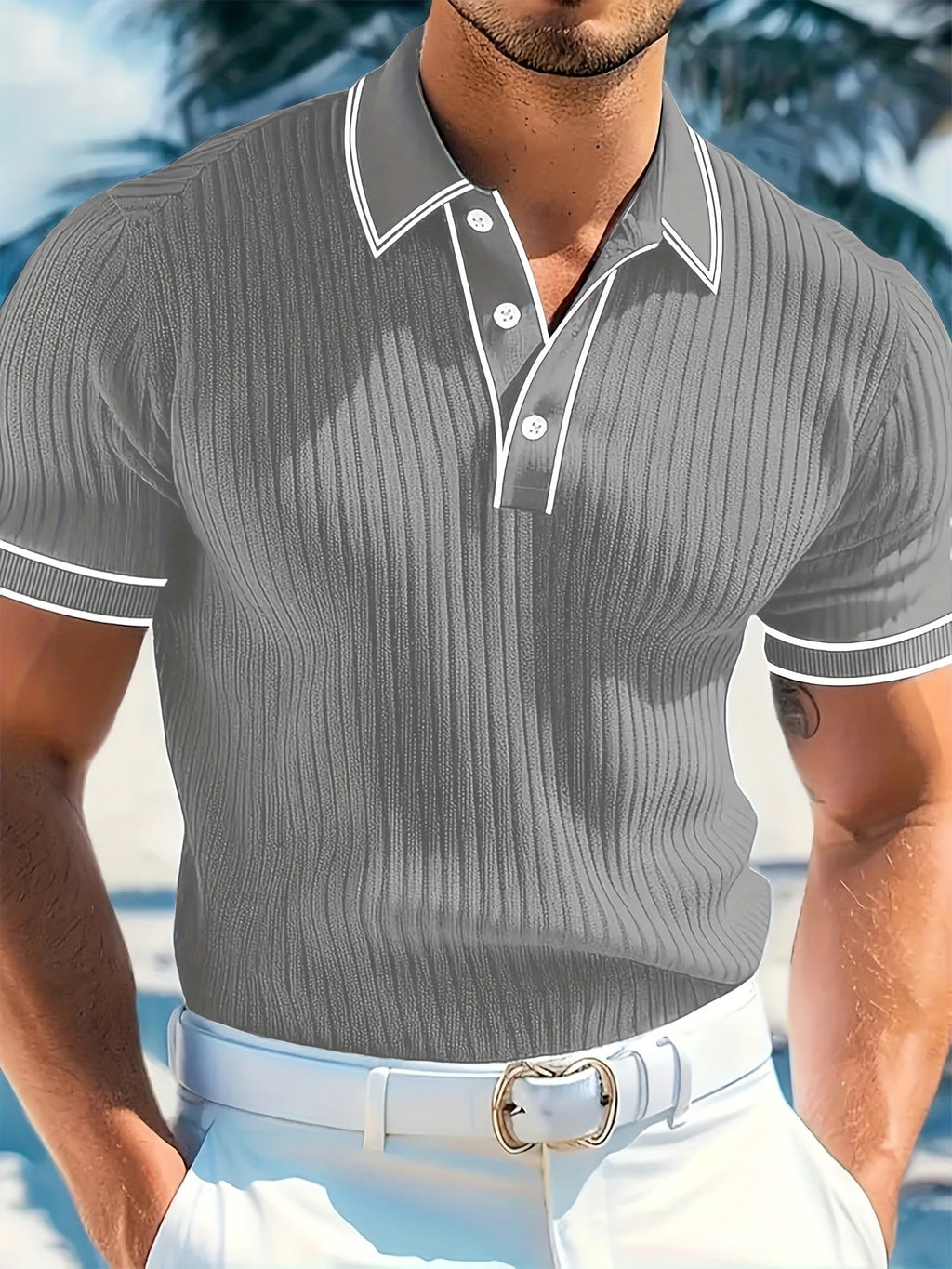 Herren Polo-Shirt mit kurzen Ärmeln – Bequem und elegant für den Sommer