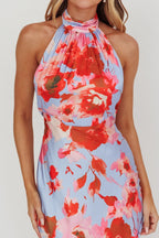 Shana – Maxikleid mit Neckholder und Blumenmuster