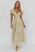 Loveberry – Maxikleid mit Puffärmeln und A-Linien-Rock
