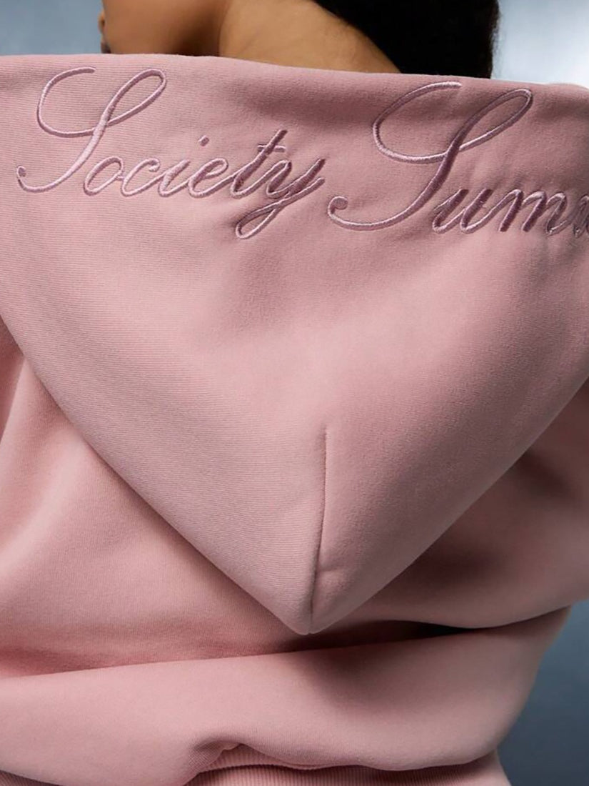 Hoodie mit Reißverschluss, Schleifendetail und Stickerei