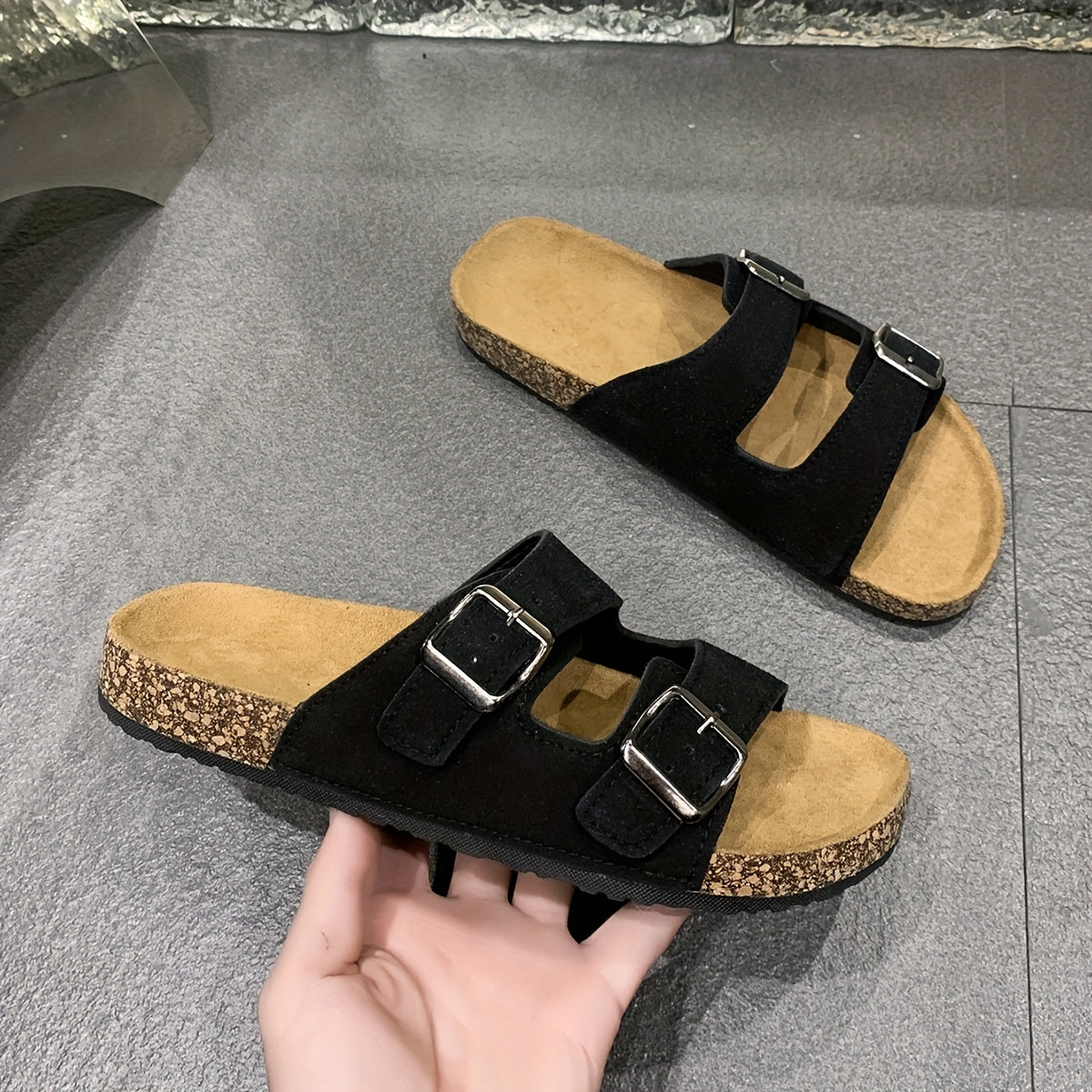 Retro-Sandalen mit doppelten verstellbaren Schnallen für Herren – Komfortabel und elegant für Herren