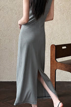 Ärmelloses Maxikleid in Grau