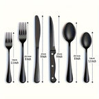Schwarzes Edelstahl Besteckset – Modernes Design inklusive Hochwertiger Verarbeitung