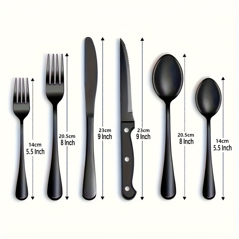 Schwarzes Edelstahl Besteckset – Modernes Design inklusive Hochwertiger Verarbeitung
