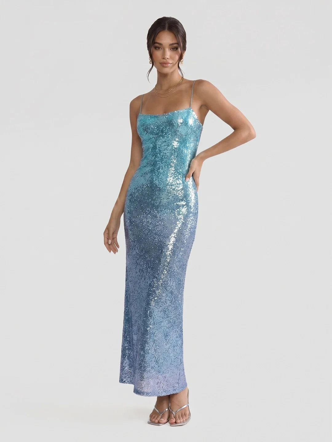 Gradient – Maxikleid mit Pailletten