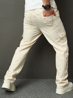 Lässige Beige Denim Jeans – Funktional und Bequem für den Alltag