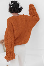 Pullover mit Strickstruktur in Weiß mit Rundhalsausschnitt