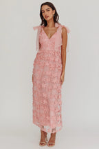 Mykonos – Maxikleid mit Mesh-Akzenten