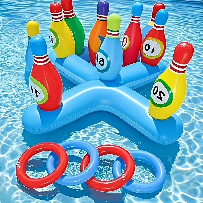 Aufblasbares Wasser-Bowling-Set: Lustiges Poolspiel für alle