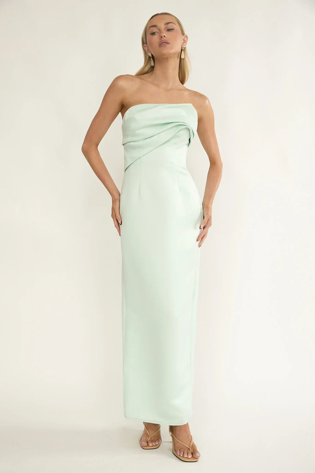 Damen Abendkleid trägerlos mit Drapierung