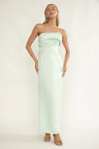 Damen Abendkleid trägerlos mit Drapierung