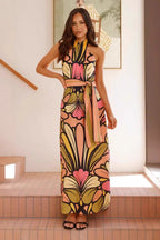 Gürtel mit Neckholder und Blumenmuster
