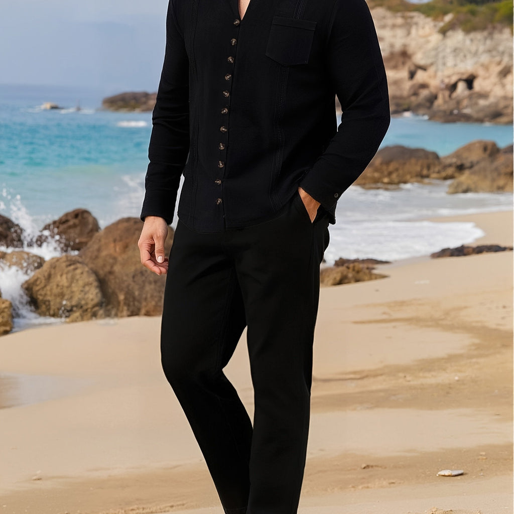 Herren Leinen Zweiteiliges Set - Elegant sowie Leicht