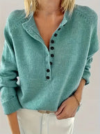 Solider Pullover Mit Halber Knopfleiste